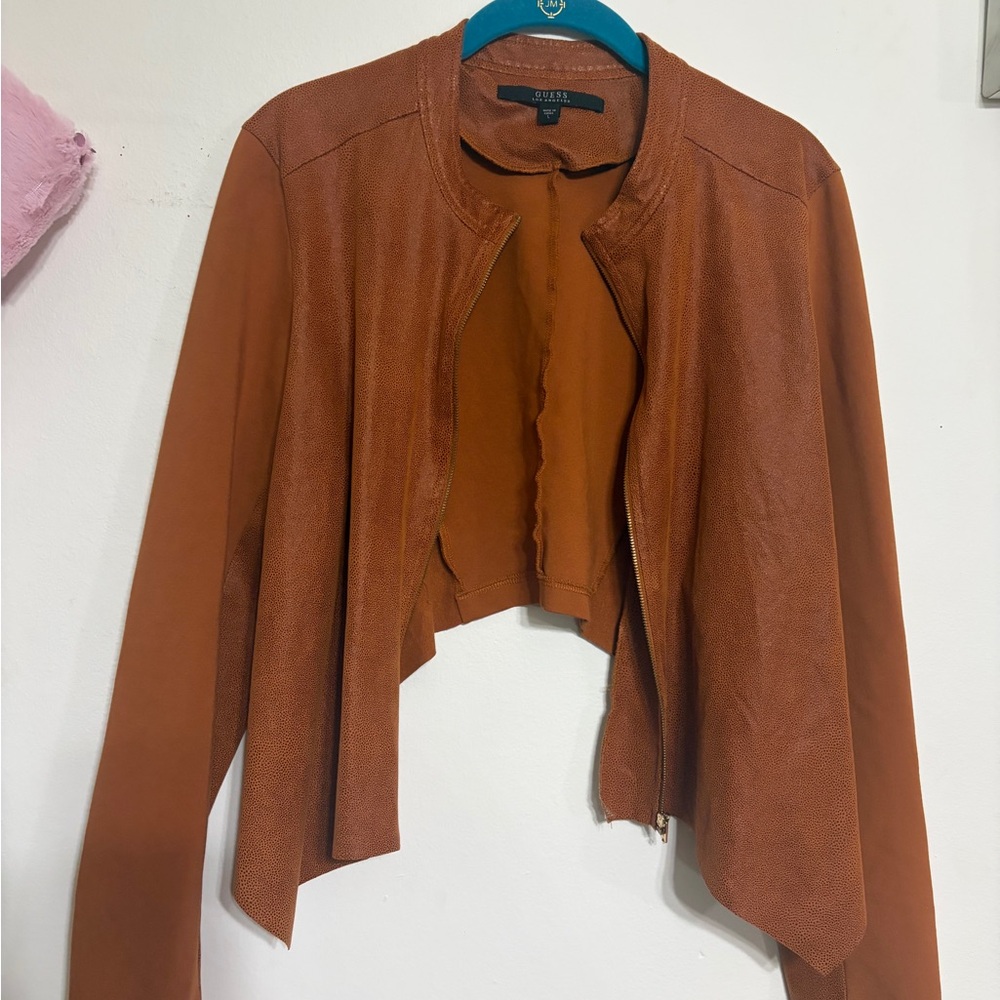 Guess Women's Rust Leather-Effect Jacket - Picture 5 of 11